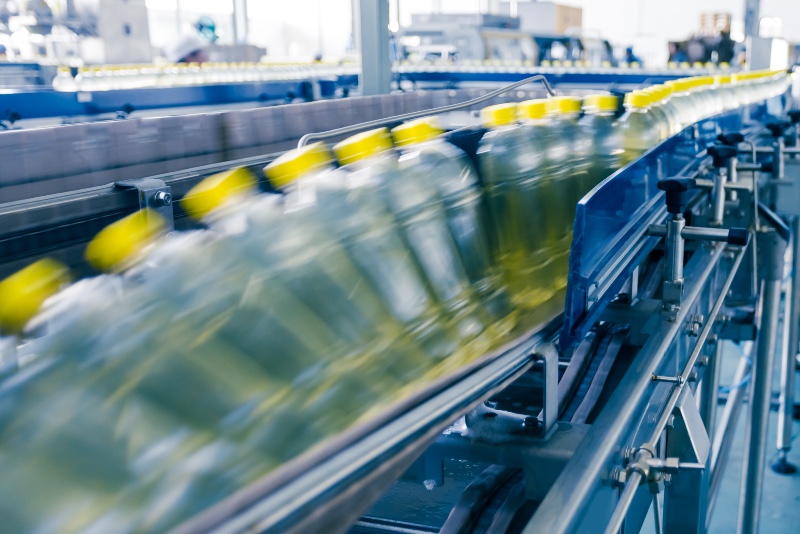 Bottles production line image